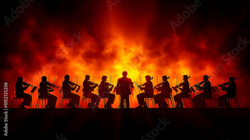 Silhouette Orchestra Perfor...