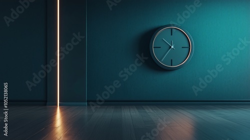 Wallpaper Mural Minimalist wall clock with simple hour markers, elegant design, copy space. AI generated Torontodigital.ca