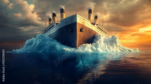 Ocean Liner Iceberg Collisi...