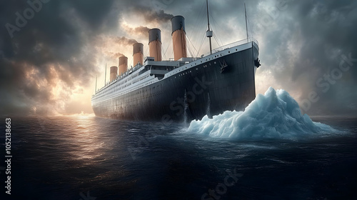 Ocean Liner and Iceberg - R...