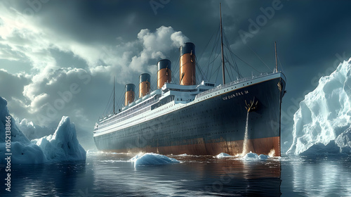 Ocean Liner Ship Illustrati...
