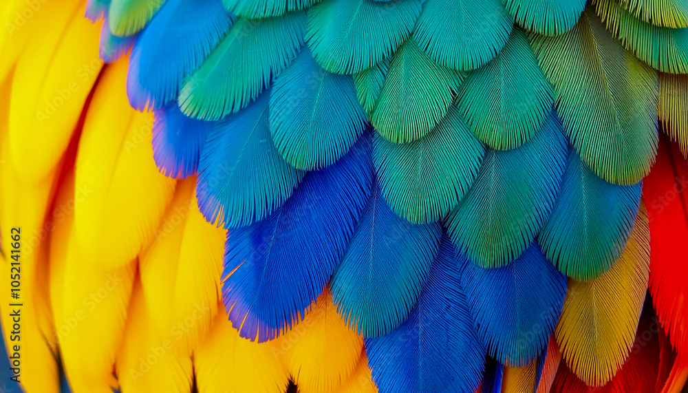 Obraz premium Vibrant close-up of feathers in a rainbow of colors