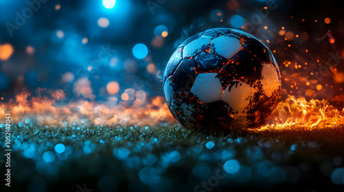 Fiery Soccer Ball Illustration