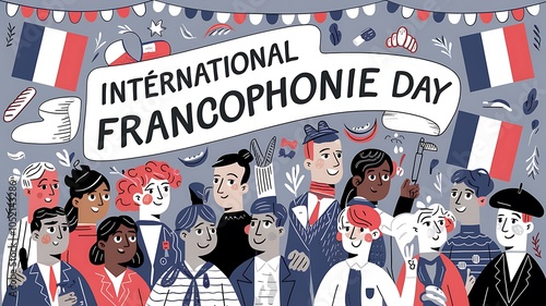 International Francophonie Day Celebration with Diverse People
