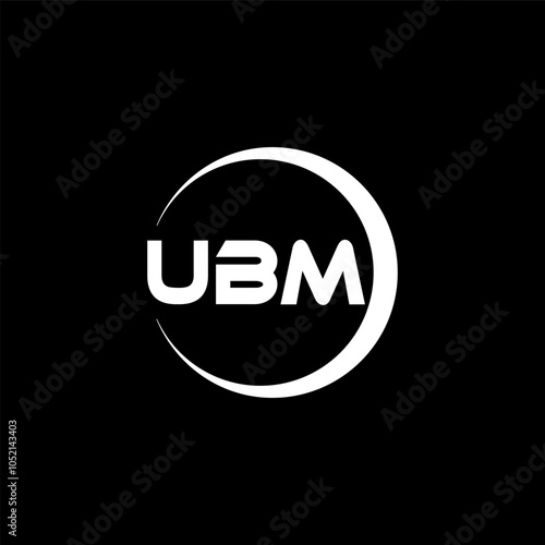 UBM letter logo design with white background in illustrator, vector logo modern alphabet font overlap style, calligraphy designs for logo, Poster, Invitation, etc.