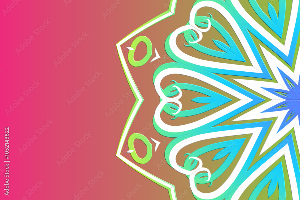 Obraz premium Luxurious batik flower line art pattern of indonesian culture traditional caleidoscope