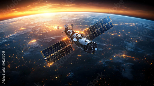 Satellite Orbiting Earth 3D...