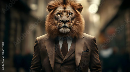 Lion in Suit - Realistic Image