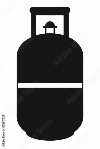  vector silhouette illustration lpg cylinder icon black on white background