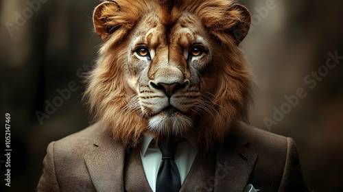 Lion in a Suit - Realistic ...