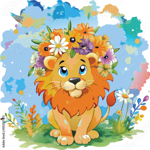 illustator airtwork a tiger whater collor penting