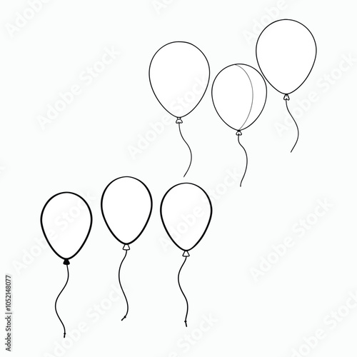 Set of different balloons inflatable balls