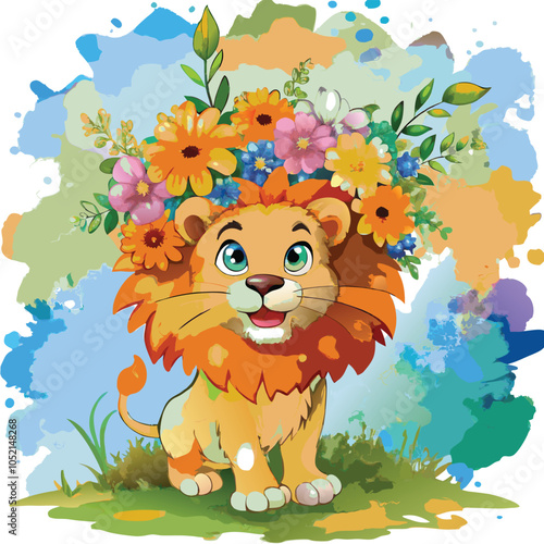 illustator airtwork a tiger whater collor penting