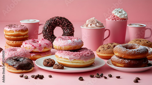 Pink Glazed Donut with Spri...