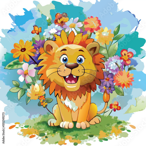 illustator airtwork a tiger whater collor penting