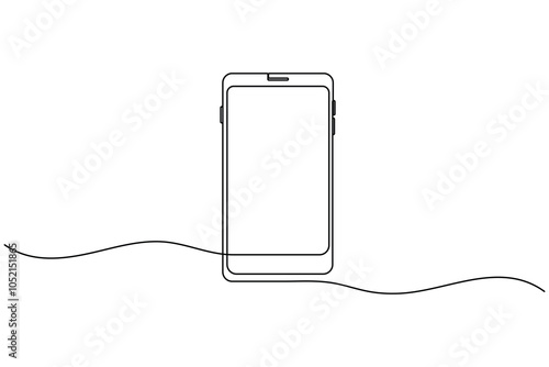 Smart phone continuous line drawing of isolate outline simple vector icon