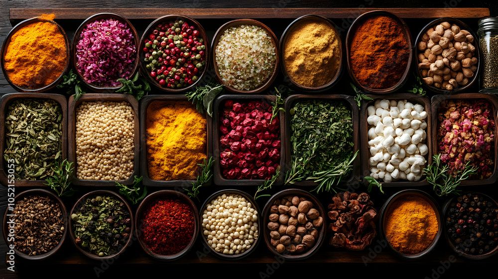 Assortment of Spices in Bowls - Food Photography Assortment of Spices in Bowls - Food Photography