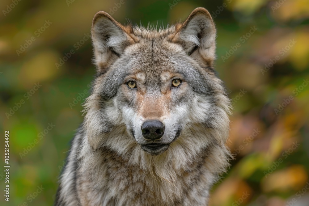 Aggressive Grey Wolf Portrait in Canadian Forest Summer. Aggressive Grey Wolf Portrait in Canadian Forest Summer.