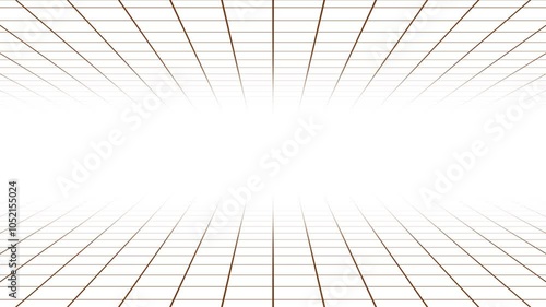 Motion graphic of black line floor mirror with white background.