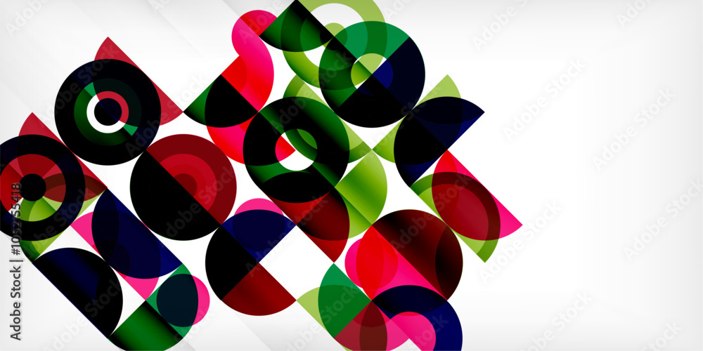 Minimal geometric abstract background. Circle square and triangle design. Trendy techno business template for wallpaper, banner, background or landing Minimal geometric abstract background. Circle square and triangle design. Trendy techno business template for wallpaper, banner, background or landing