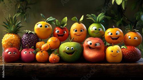 Smiling Fruit Illustration ...