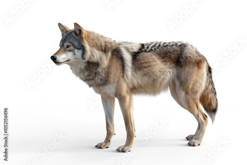 Gray Wolf Gray Wolf is isolated on a white background.