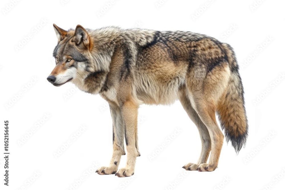 Fototapeta premium Gray wolf isolated on white background wolf wolf