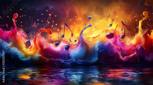 Abstract Music Waves Illust...
