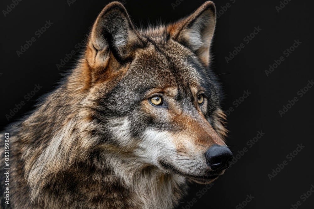 Fototapeta premium wolf Portrait of an European grey wolf Canis lupus lupus isolated wolf