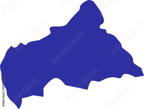 Map of the Central African Republic highlighting the capital, Bangui