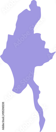 map of Burma (Myanmar), highlighting the capital Naypyidaw