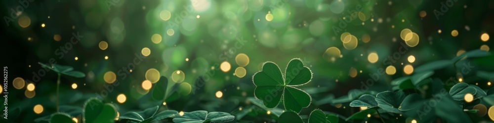 Fototapeta premium clover with lights and space for text.