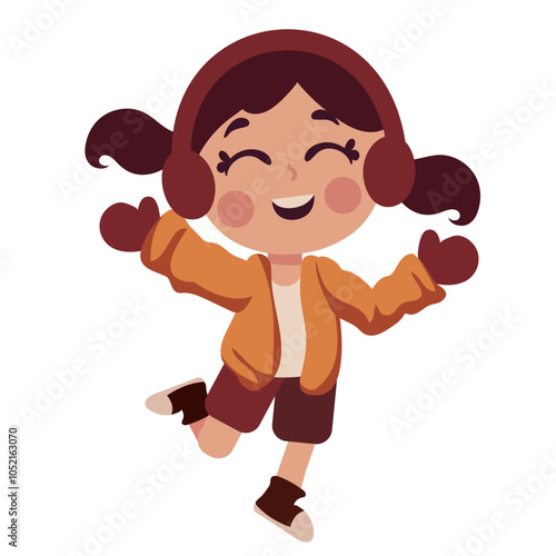 smiling girl wearing autumn clothes