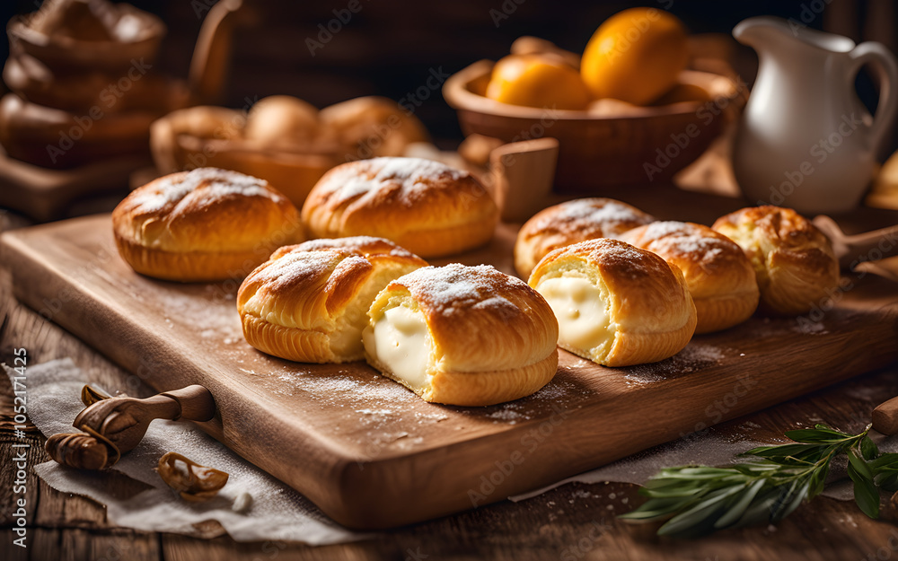 Croatian štrukli, cheese-filled pastry, baked Croatian štrukli, cheese-filled pastry, baked