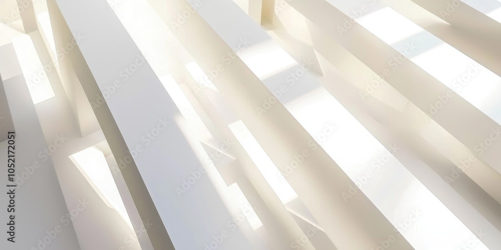 A soft white abstract background featuring geometric shapes and light shadows, ideal for a sleek and professional design.