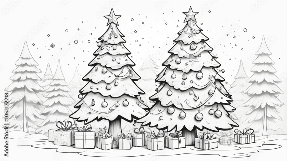 Obraz premium A whimsical Christmas tree in Santa's workshop, surrounded by elves and toys, inspiring creativity with vibrant colors in a playful environment.