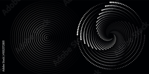 Spiral sound wave rhythm line dynamic abstract vector background
