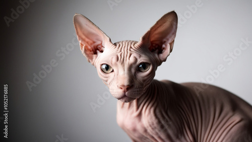 Canadian hairless sphynx cat portrait close-up,,,