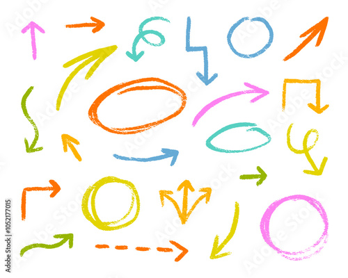 Hand-drawn grunge arrows in sketchy style.