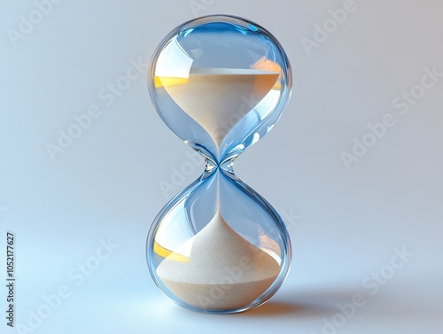 Hourglass Flowing Sand Representing Efficient Time Management and Resource Allocation in Project Planning