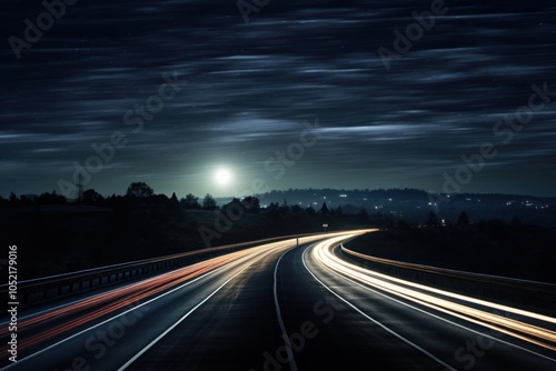 Highway night road astronomy.