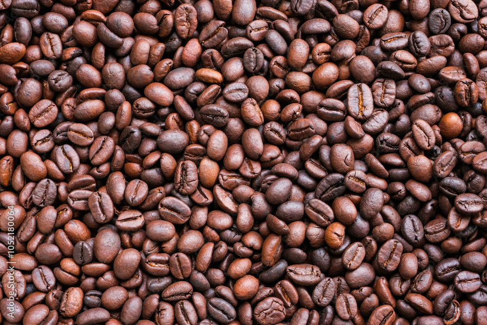 Roasted coffee beans for background Roasted coffee beans for background