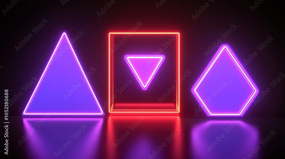 Vibrant neon shapes a stunning display of geometric forms in eye-catching colors to inspire creativity and modern design Vibrant neon shapes a stunning display of geometric forms in eye-catching colors to inspire creativity and modern design