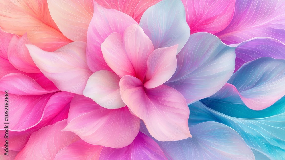 Fototapeta premium Captivating floral harmony a vibrant blend of pastel petals evoking serenity and joy in nature's palette