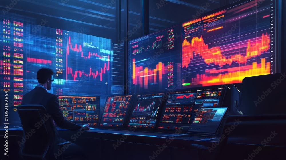 Stock Market Analyst at Work Stock Market Analyst at Work