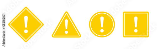 Warning, attention, caution sign set