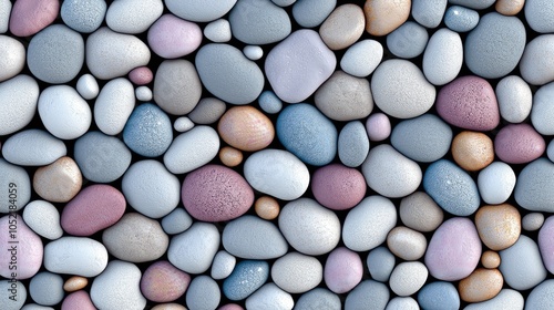 A stunning array of smooth pebbles in various shades and textures perfect for nature-inspired designs and backgrounds