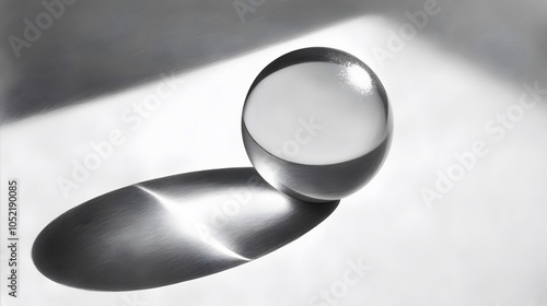 29. A perspective view of a single paperweight placed on an empty table, with soft shadows adding depth photo