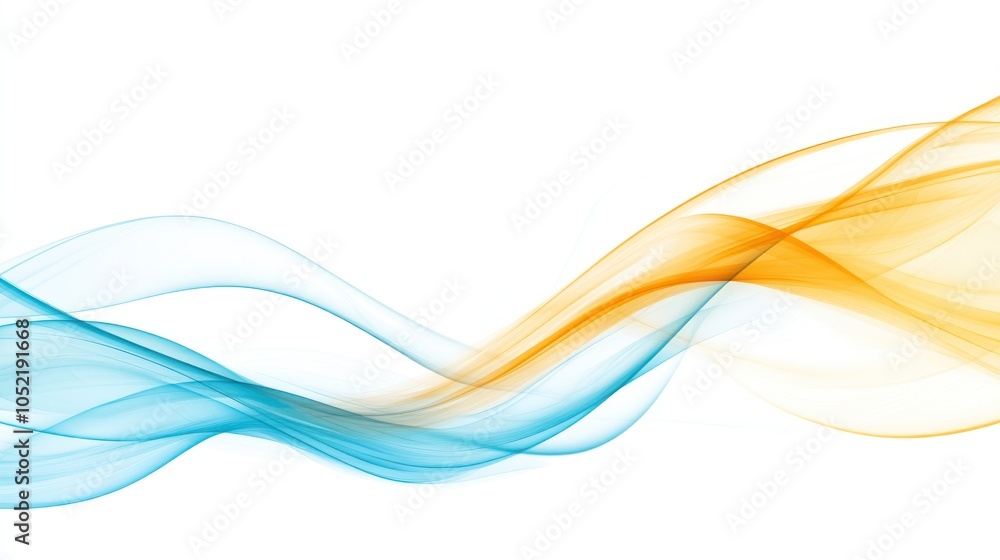 Fototapeta premium A smooth blend of blue and orange waves creating a dynamic, abstract visual effect.
