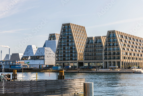 Modern residential building on an Paper Island in the city center of Copenhagen, Denmark